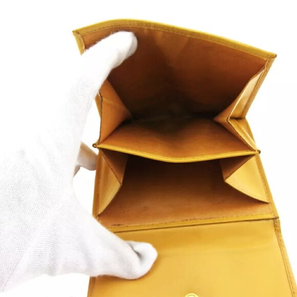 Celine W Wallet Macadam Beige PVC x Leather Authentic USED - Picture 5 of 10